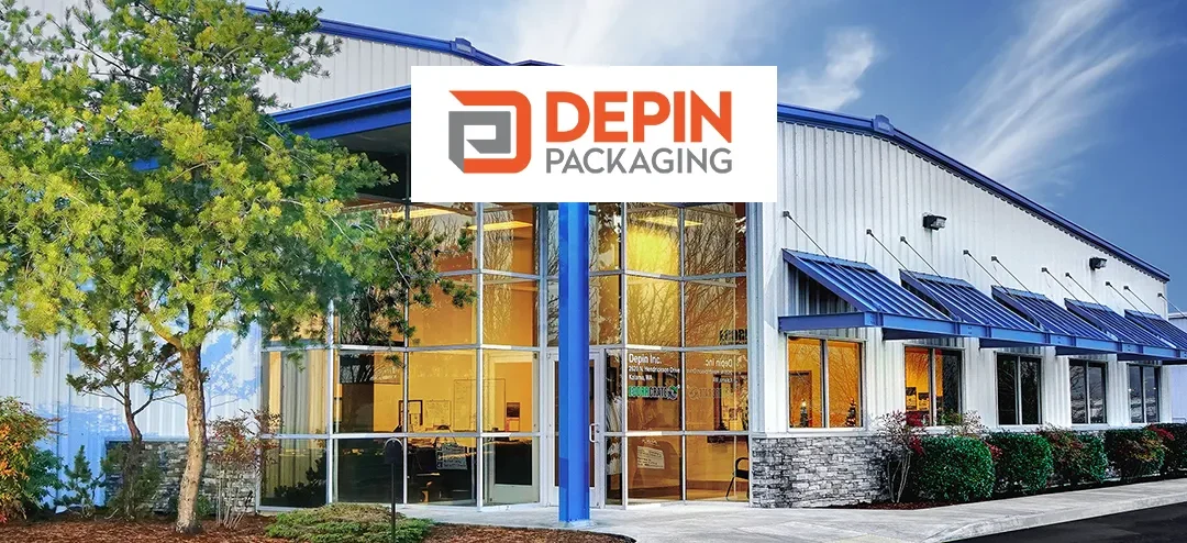 Depin, Inc. building in Kalama Washington with the Depin Packaging logo superimposed